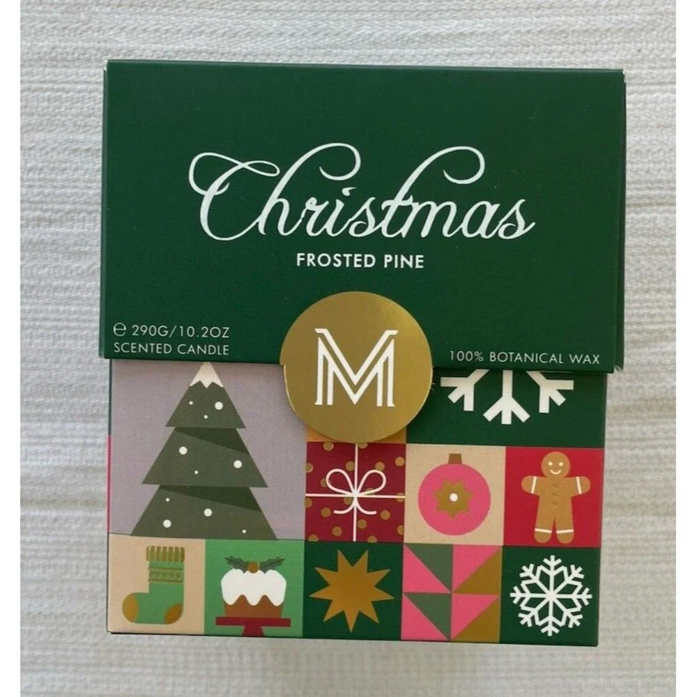 M&SENSE Christmas Collection Scented Candle Frosted Pine - New In Box